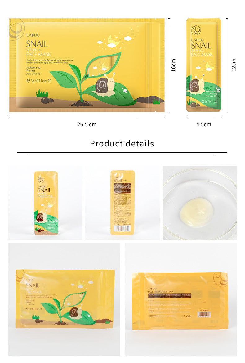 Snail Sleeping Mask Bag Packed No-rinse 3g Single Sheet