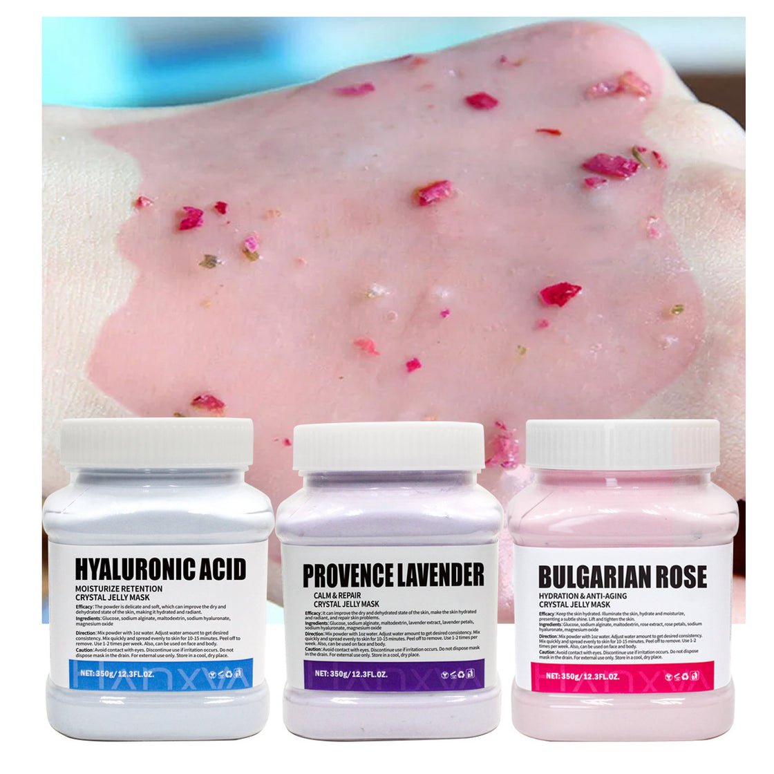 Rose Petals Hyaluronic Acid Jelly 350g Mask Powder Wholesale