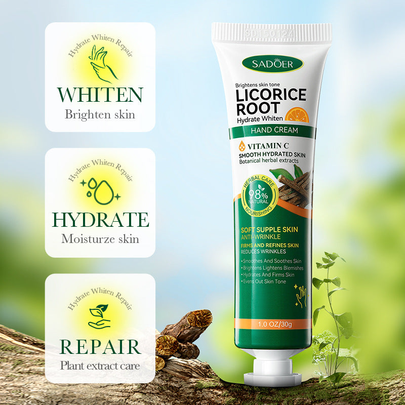 English SADOER Licorice Moisturizing Whitening Nourishing Hand Cream